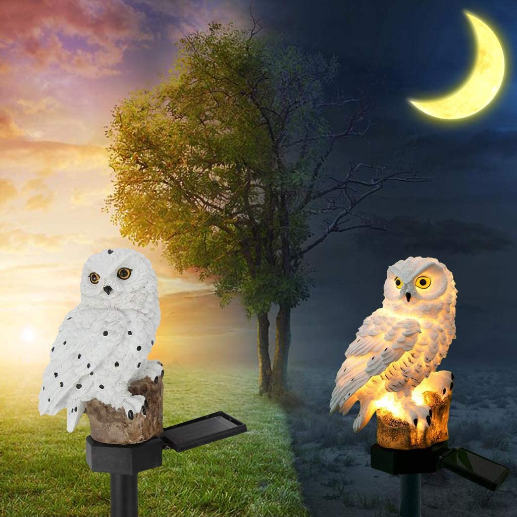 Owl Solar Stake Lights Outdoor, Waterproof Garden Deco Pathway Yard Lamp