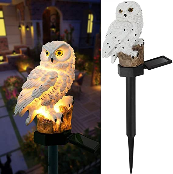 Owl Solar Stake Lights Outdoor, Waterproof Garden Deco Pathway Yard Lamp