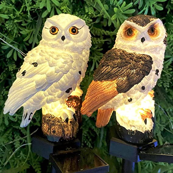 Owl Solar Stake Lights Outdoor, Waterproof Garden Deco Pathway Yard Lamp
