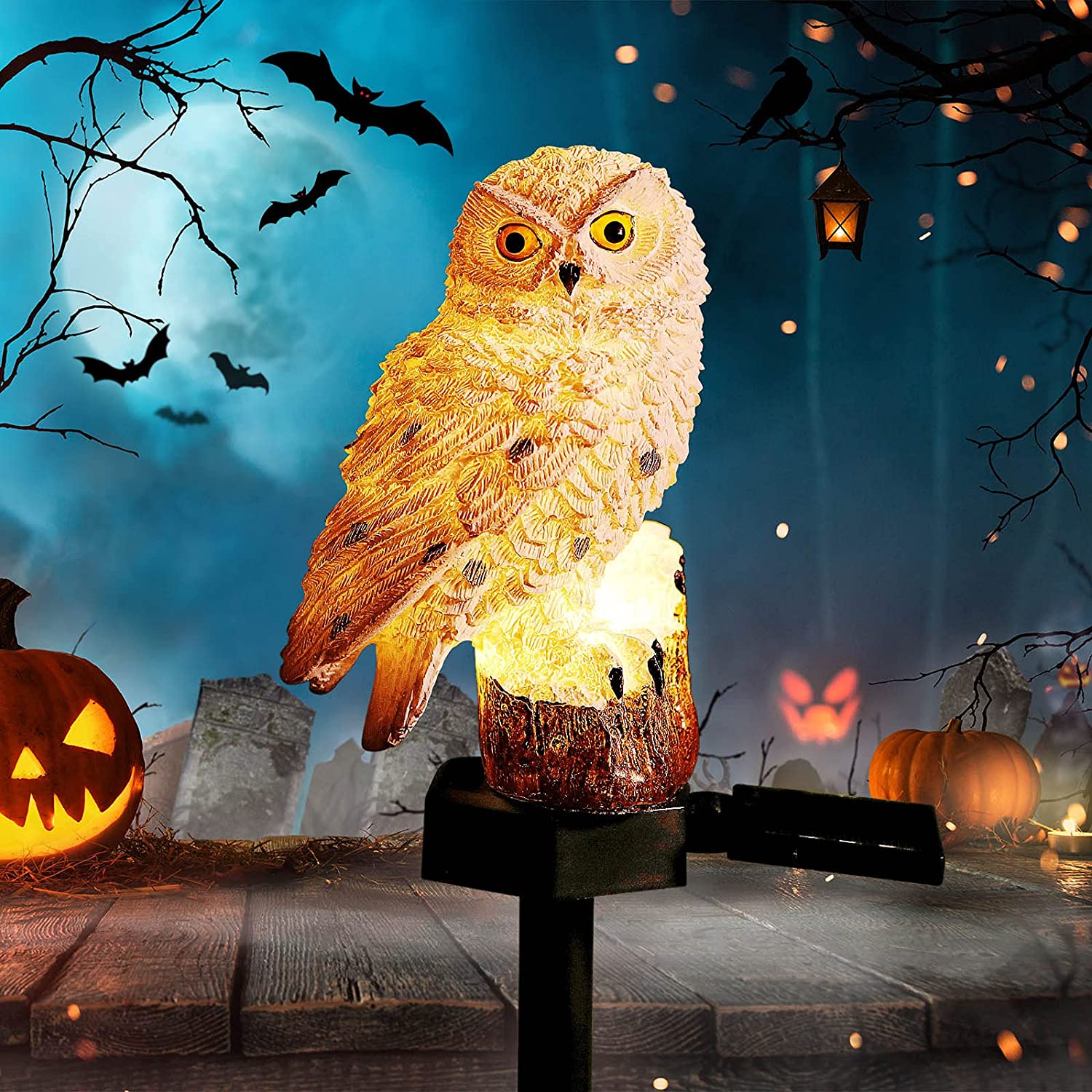 Owl Solar Stake Lights Outdoor, Waterproof Garden Deco Pathway Yard Lamp